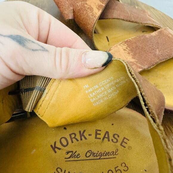 Kork-ease Nara Tan Leather Strappy Flat Sandals Women’s Size 7 - Picture 10 of 11